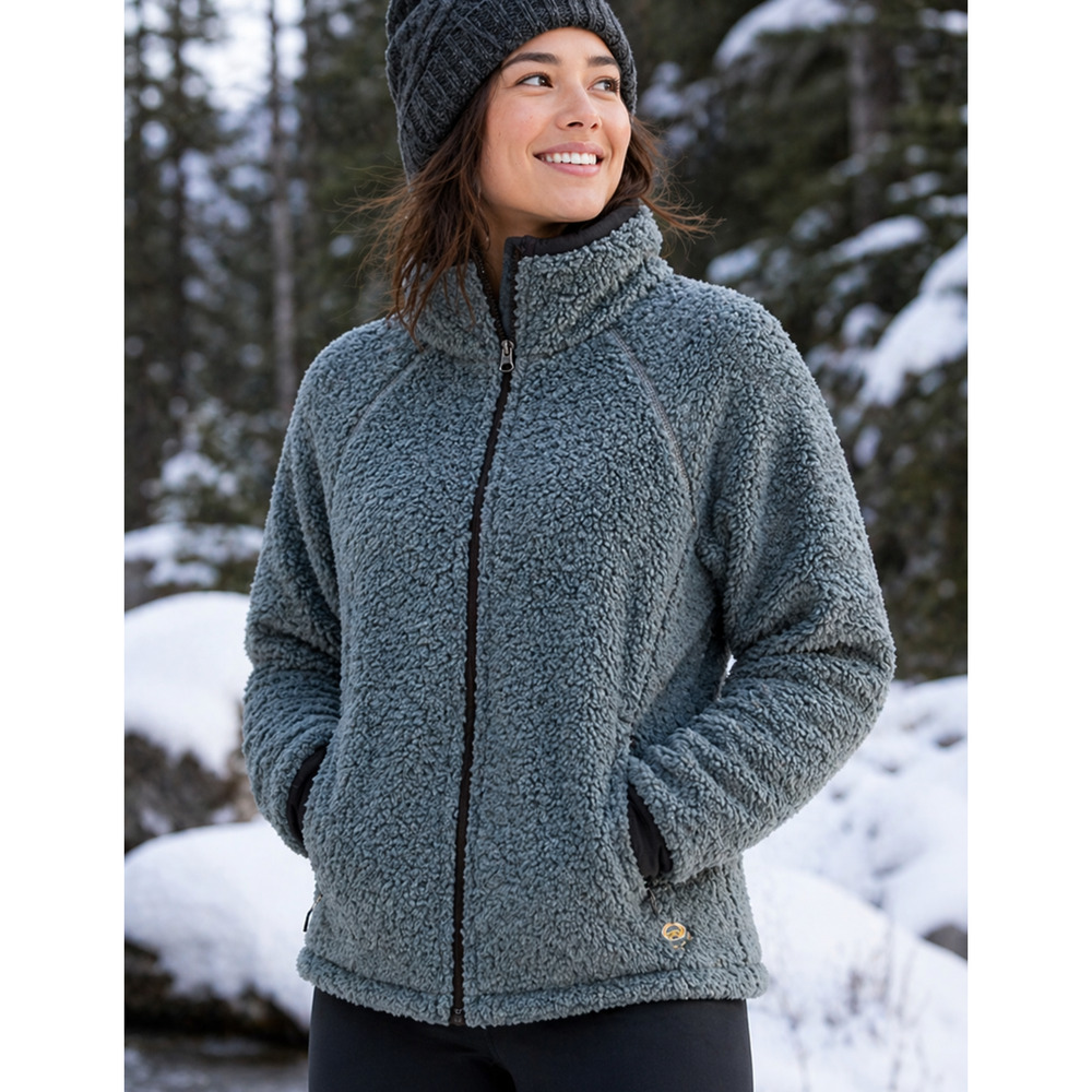 Mountain Hardwear Monkey Fleece Jacket Women’s S Blue Gray Full Zip USA Made Y2K